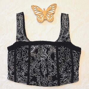 New Free People Black Corset Crop Top Size Small